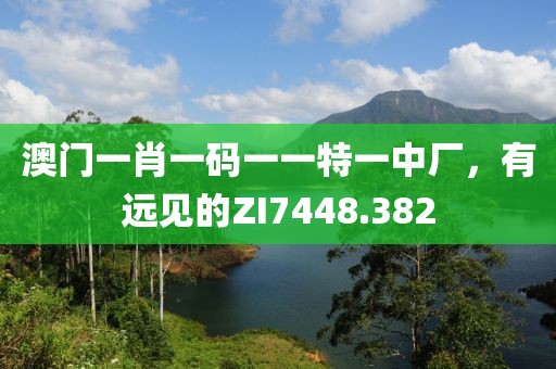澳門一肖一碼一一特一中廠，有遠(yuǎn)見的ZI7448.382