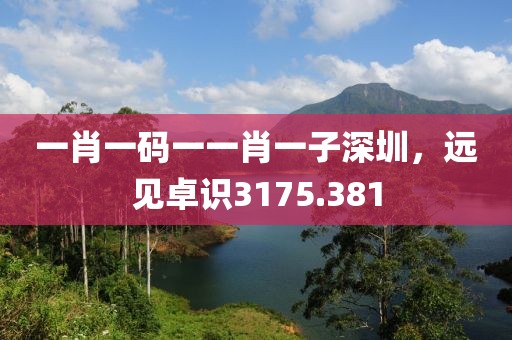 一肖一碼一一肖一子深圳，遠(yuǎn)見卓識3175.381