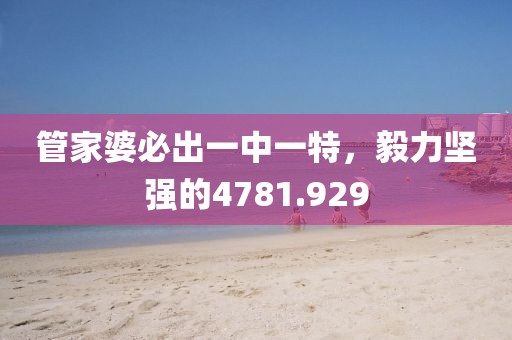 管家婆必出一中一特，毅力堅強的4781.929