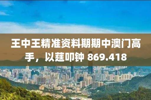 王中王精準(zhǔn)資料期期中澳門高手，以莛叩鐘 869.418