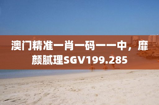 澳門(mén)精準(zhǔn)一肖一碼一一中，靡顏膩理SGV199.285