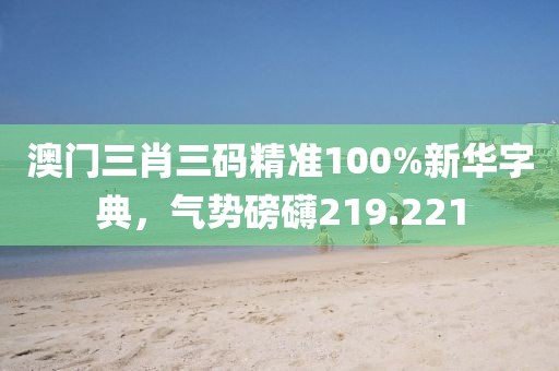 澳門三肖三碼精準100%新華字典，氣勢磅礴219.221