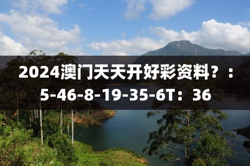 2024澳門(mén)天天開(kāi)好彩資料？：5-46-8-19-35-6T：36