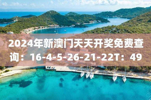 2024年新澳門天天開獎免費查詢：16-4-5-26-21-22T：49