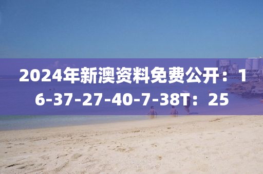 2024年新澳資料免費(fèi)公開：16-37-27-40-7-38T：25