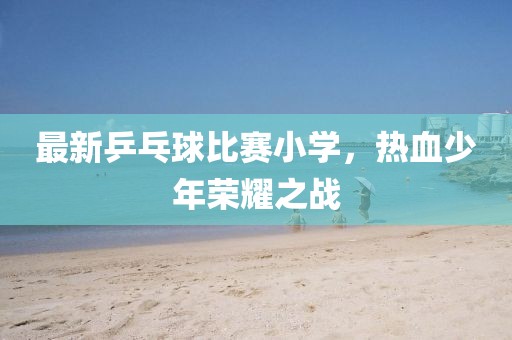 最新乒乓球比賽小學(xué)，熱血少年榮耀之戰(zhàn)