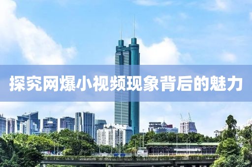 探究網(wǎng)爆小視頻現(xiàn)象背后的魅力