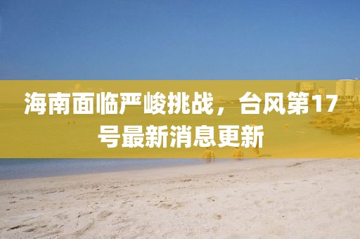 海南面臨嚴(yán)峻挑戰(zhàn)，臺風(fēng)第17號最新消息更新