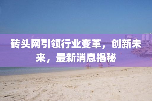 磚頭網引領行業(yè)變革，創(chuàng)新未來，最新消息揭秘