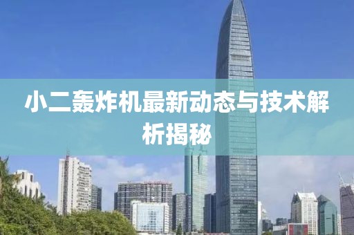 小二轟炸機(jī)最新動(dòng)態(tài)與技術(shù)解析揭秘