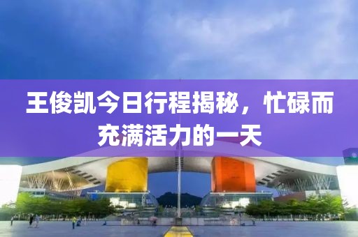 王俊凱今日行程揭秘，忙碌而充滿活力的一天