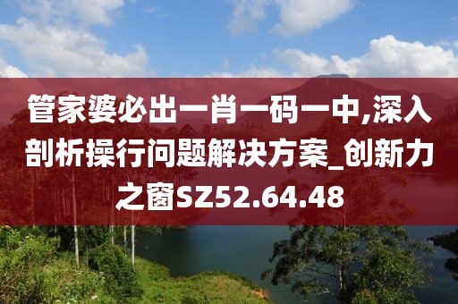 管家婆必出一肖一碼一中,深入剖析操行問題解決方案_創(chuàng)新力之窗SZ52.64.48