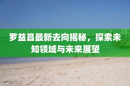 羅益昌最新去向揭秘，探索未知領(lǐng)域與未來(lái)展望