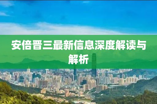安倍晉三最新信息深度解讀與解析