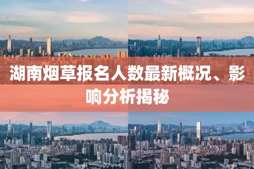 湖南煙草報(bào)名人數(shù)最新概況、影響分析揭秘