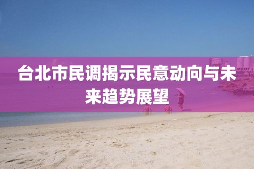 臺(tái)北市民調(diào)揭示民意動(dòng)向與未來(lái)趨勢(shì)展望