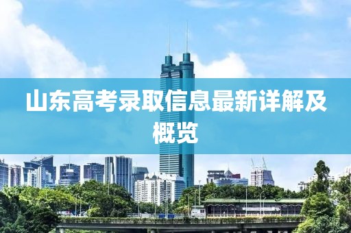 山東高考錄取信息最新詳解及概覽