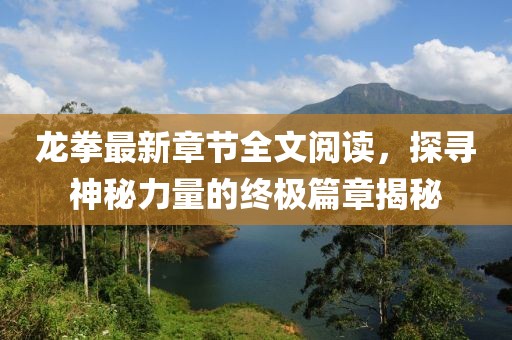 龍拳最新章節(jié)全文閱讀，探尋神秘力量的終極篇章揭秘