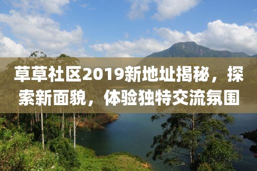草草社區(qū)2019新地址揭秘，探索新面貌，體驗(yàn)獨(dú)特交流氛圍