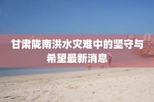 甘肅隴南洪水災(zāi)難中的堅(jiān)守與希望最新消息