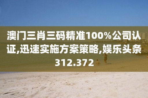 澳門三肖三碼精準100%公司認證,迅速實施方案策略,娛樂頭條312.372