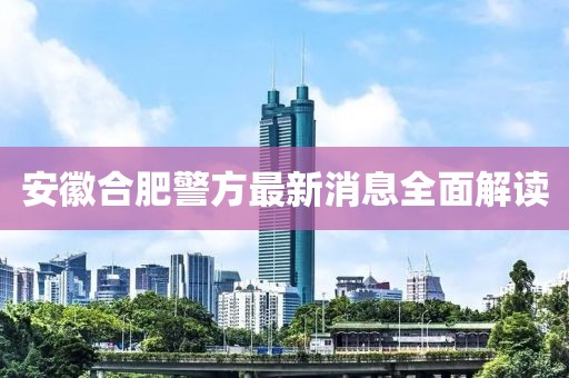 安徽合肥警方最新消息全面解讀
