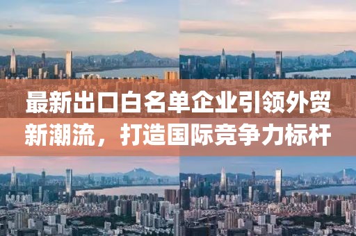 最新出口白名單企業(yè)引領(lǐng)外貿(mào)新潮流，打造國際競爭力標(biāo)桿