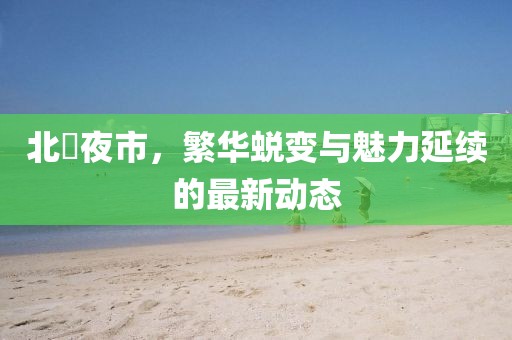 北滘夜市，繁華蛻變與魅力延續(xù)的最新動態(tài)