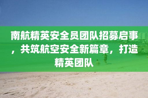 南航精英安全員團(tuán)隊(duì)招募啟事，共筑航空安全新篇章，打造精英團(tuán)隊(duì)