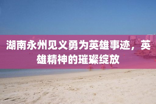 湖南永州見(jiàn)義勇為英雄事跡，英雄精神的璀璨綻放