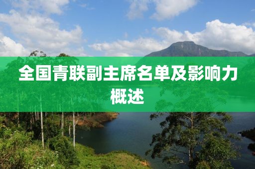全國青聯(lián)副主席名單及影響力概述