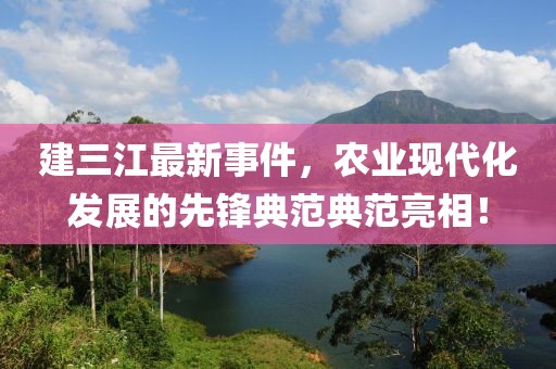 建三江最新事件，農(nóng)業(yè)現(xiàn)代化發(fā)展的先鋒典范典范亮相！