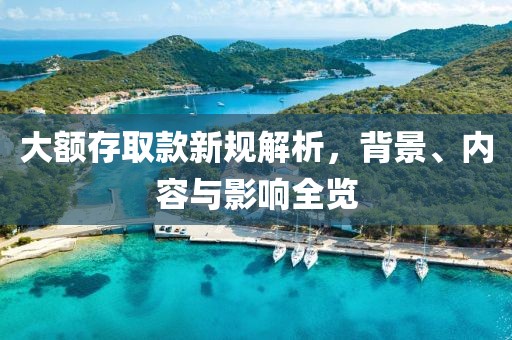 大額存取款新規(guī)解析，背景、內(nèi)容與影響全覽