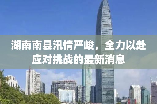湖南南縣汛情嚴峻，全力以赴應對挑戰(zhàn)的最新消息