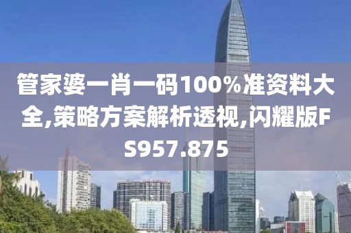 管家婆一肖一碼100%準(zhǔn)資料大全,策略方案解析透視,閃耀版FS957.875