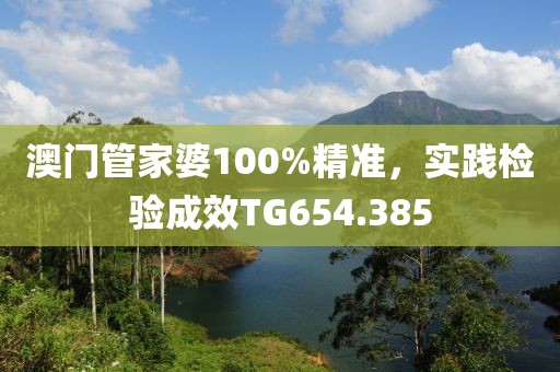 澳門管家婆100%精準(zhǔn)，實(shí)踐檢驗(yàn)成效TG654.385