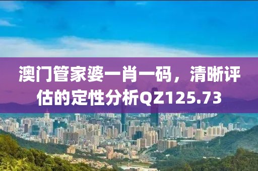 澳門管家婆一肖一碼，清晰評估的定性分析QZ125.73