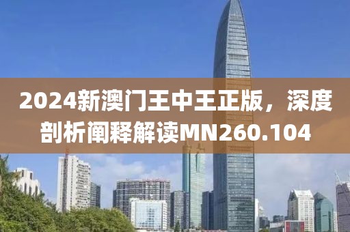 2024新澳門王中王正版，深度剖析闡釋解讀MN260.104