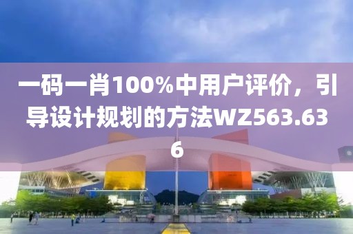 一碼一肖100%中用戶評價，引導設(shè)計規(guī)劃的方法WZ563.636