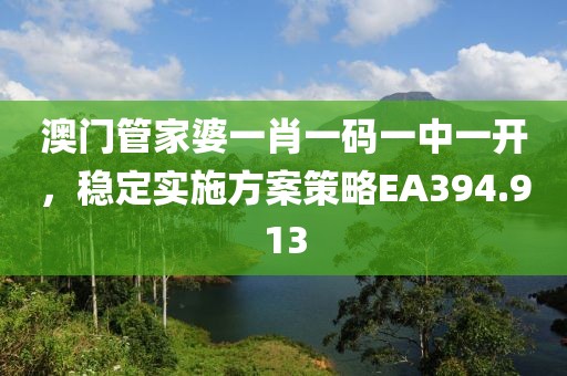 澳門(mén)管家婆一肖一碼一中一開(kāi)，穩(wěn)定實(shí)施方案策略EA394.913