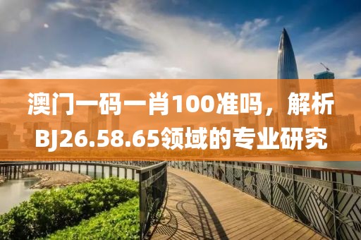 澳門一碼一肖100準(zhǔn)嗎，解析BJ26.58.65領(lǐng)域的專業(yè)研究