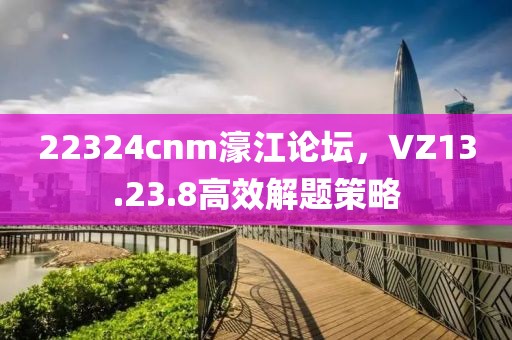 22324cnm濠江論壇，VZ13.23.8高效解題策略