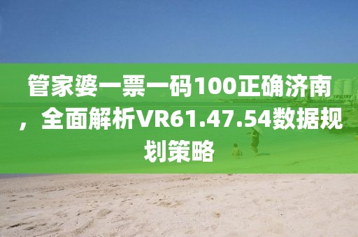 管家婆一票一碼100正確濟南，全面解析VR61.47.54數據規(guī)劃策略