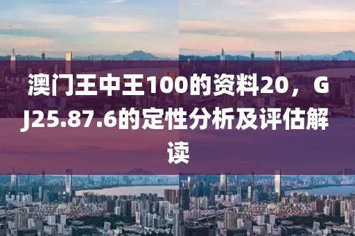 澳門王中王100的資料20，GJ25.87.6的定性分析及評估解讀