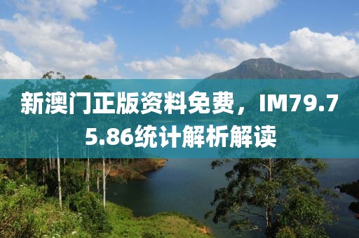 新澳門正版資料免費(fèi)，IM79.75.86統(tǒng)計(jì)解析解讀