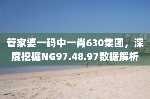 管家婆一碼中一肖630集團，深度挖掘NG97.48.97數(shù)據(jù)解析