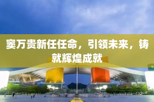竇萬(wàn)貴新任任命，引領(lǐng)未來(lái)，鑄就輝煌成就