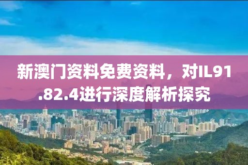 新澳門資料免費資料，對IL91.82.4進行深度解析探究