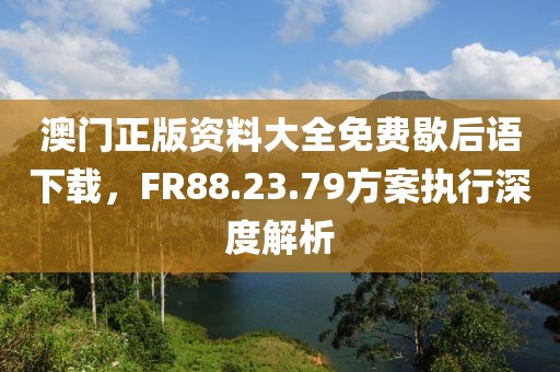 澳門正版資料大全免費歇后語下載，F(xiàn)R88.23.79方案執(zhí)行深度解析