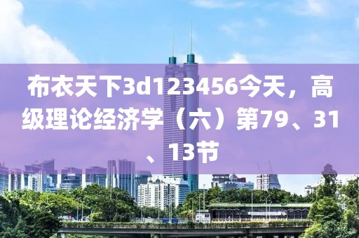 布衣天下3d123456今天，高級理論經(jīng)濟(jì)學(xué)（六）第79、31、13節(jié)